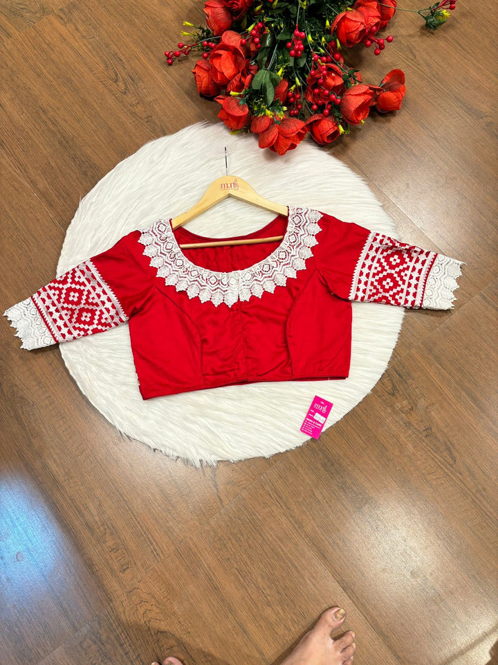 Red Embroidery - Designer Blouse