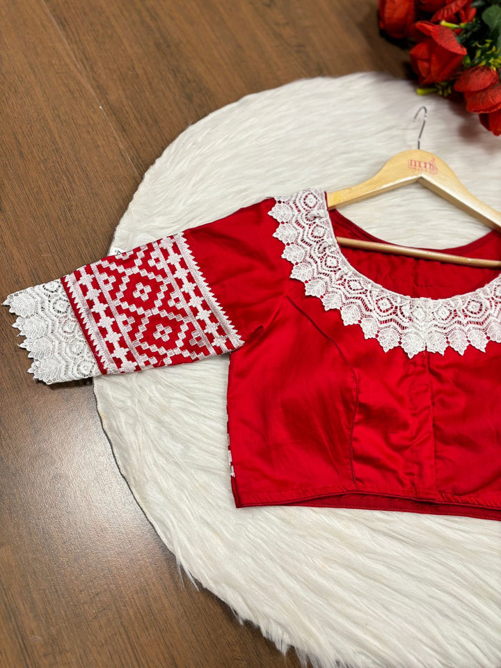 Red Embroidery - Designer Blouse