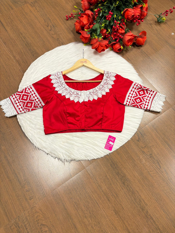 Red Embroidery - Designer Blouse