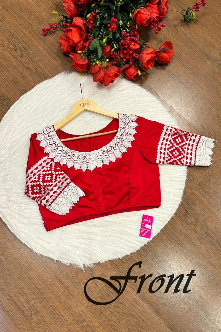 Red Embroidery - Designer Blouse