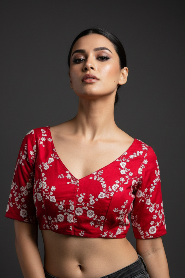 Pop of Color Designer Cotton Blouse