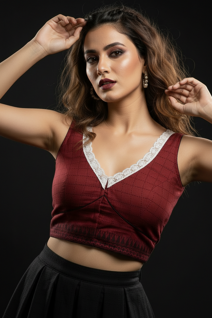 Twist And Stripe - Designer  Padded Blouse