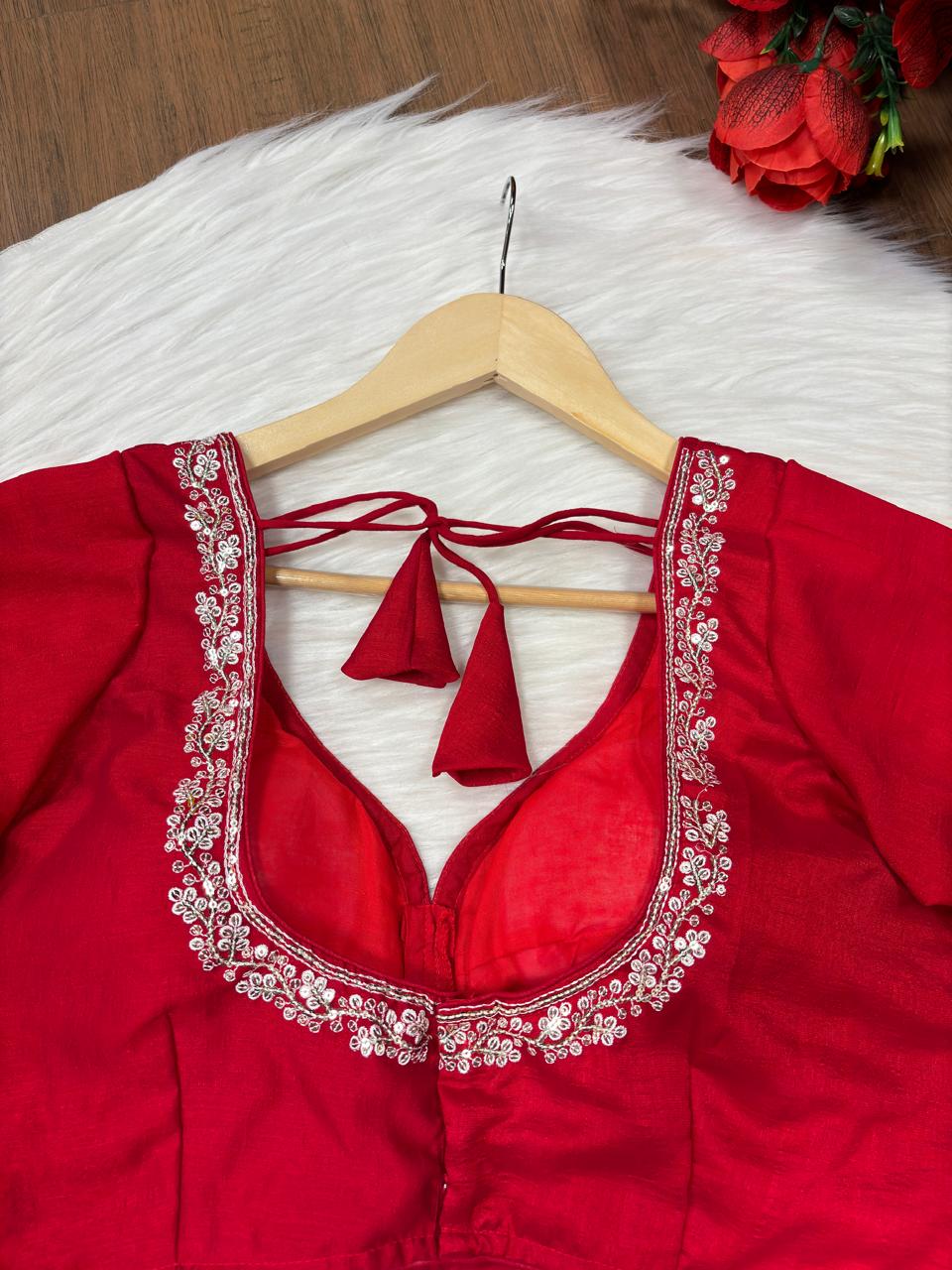 Valentine Love Designer Silk Blouse