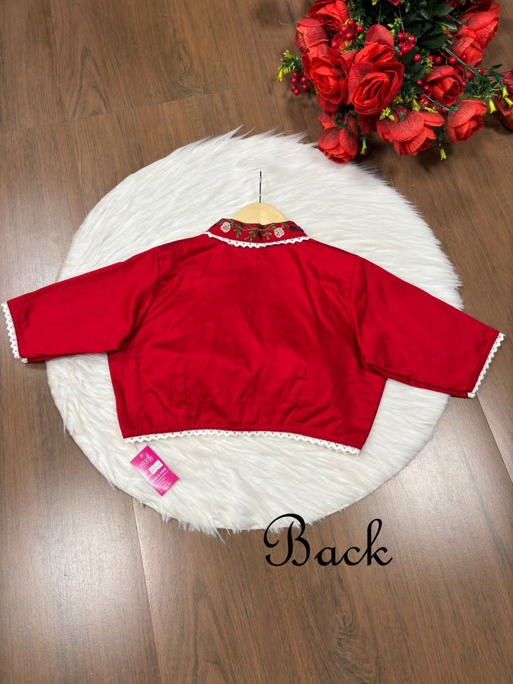 Lady In Red Designer Cotton Blouse