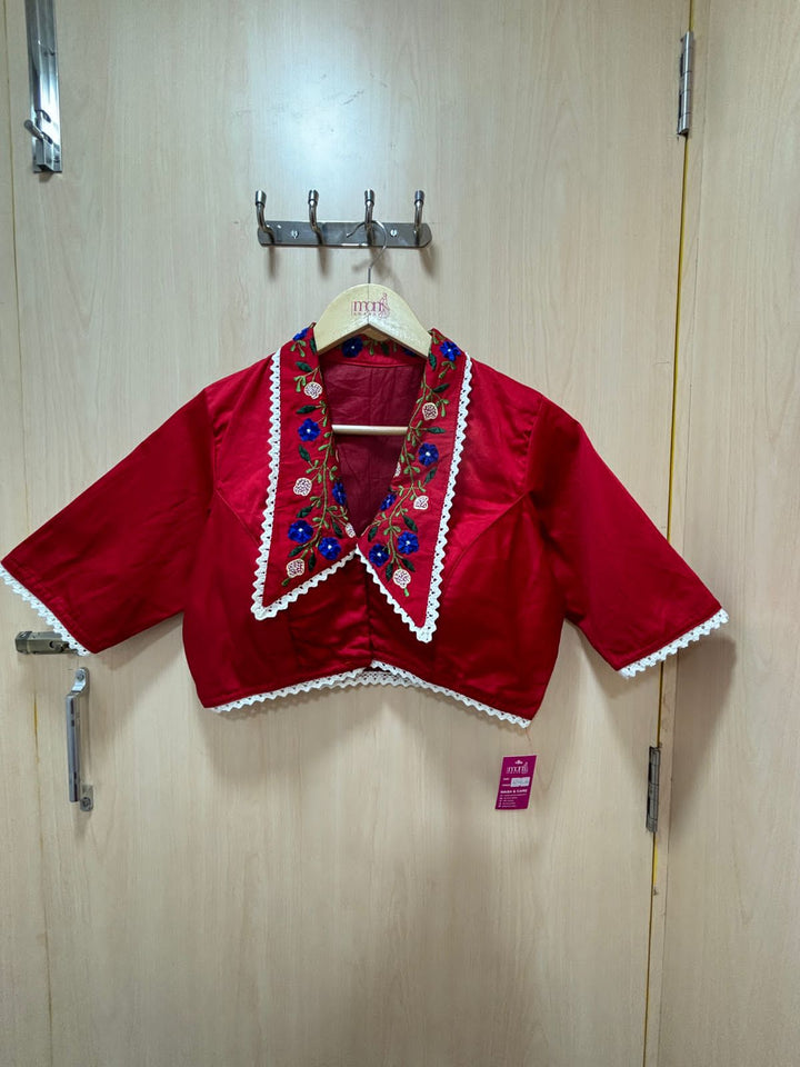 Lady In Red Designer Cotton Blouse