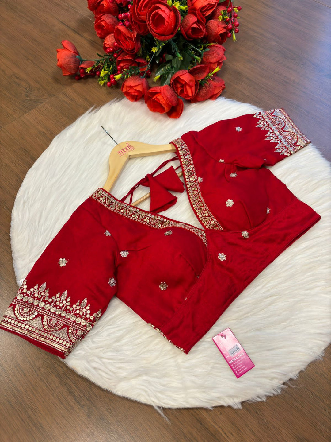 Lovey Red Designer Blouse