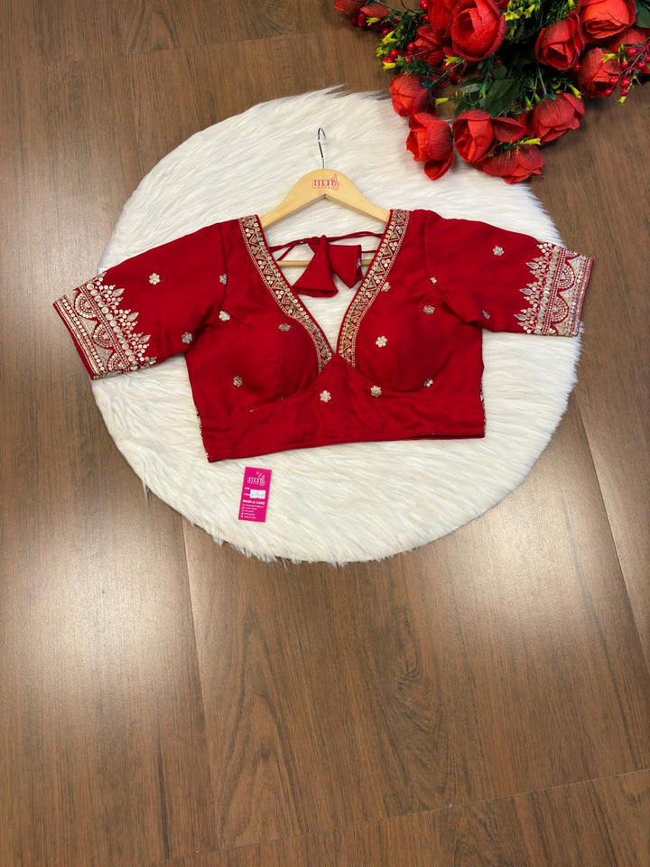 Lovey Red Designer Blouse