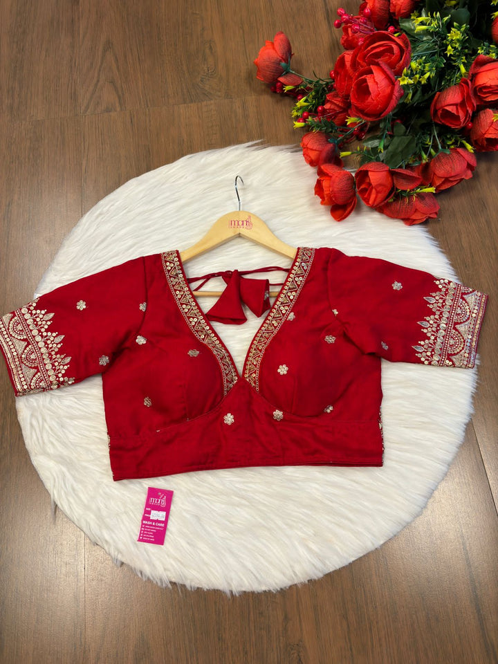 Lovey Red Designer Blouse