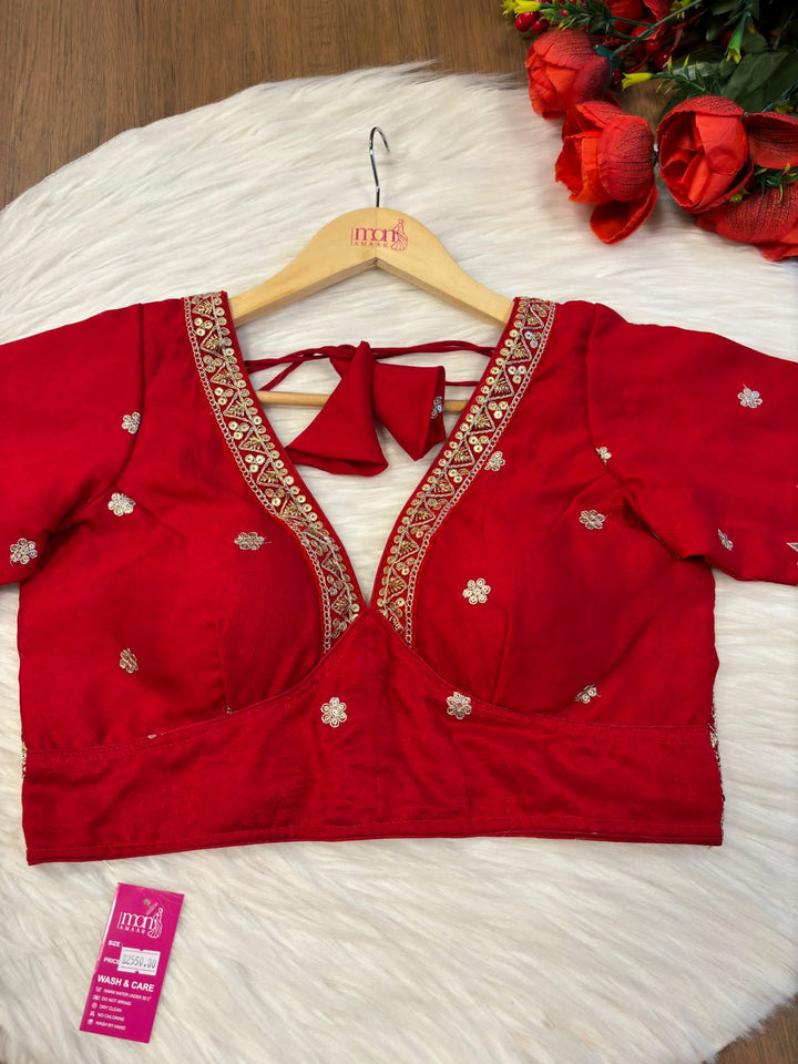 Lovey Red Designer Blouse