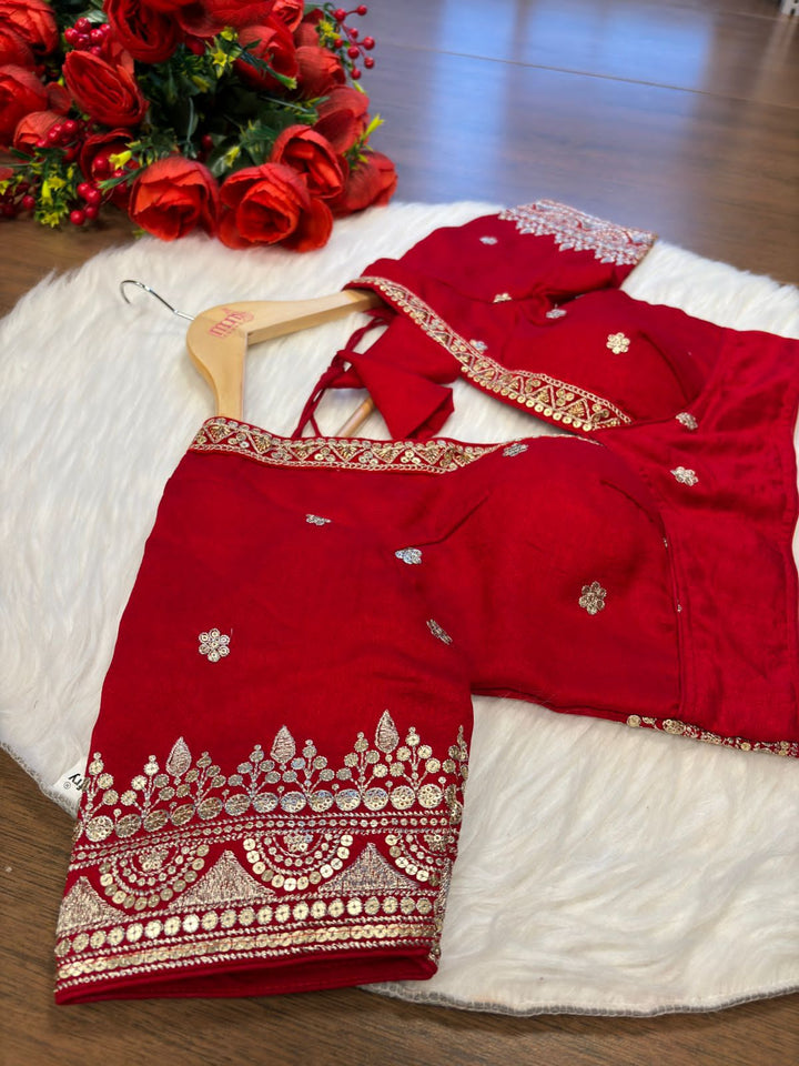 Lovey Red Designer Blouse