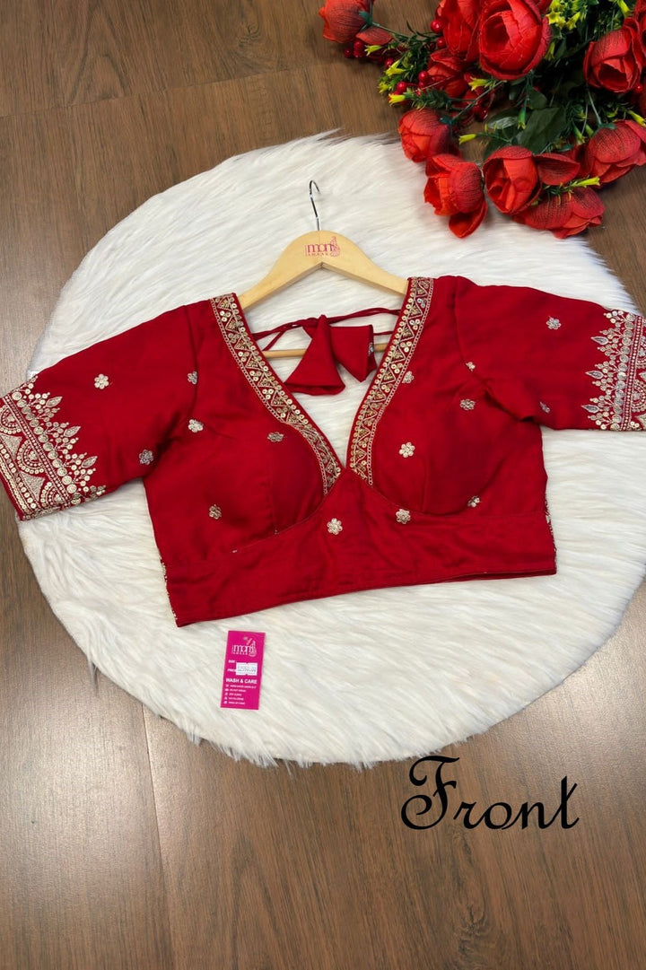 Lovey Red Designer Blouse