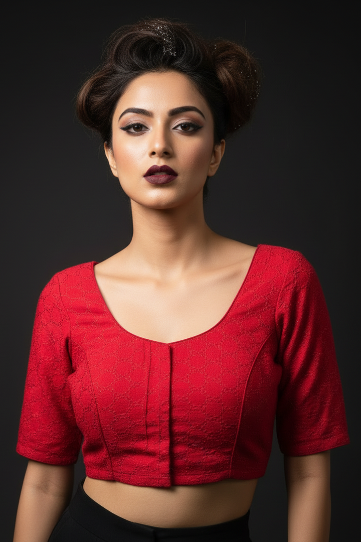 Emerging  Pink Hacoba Designer Blouse