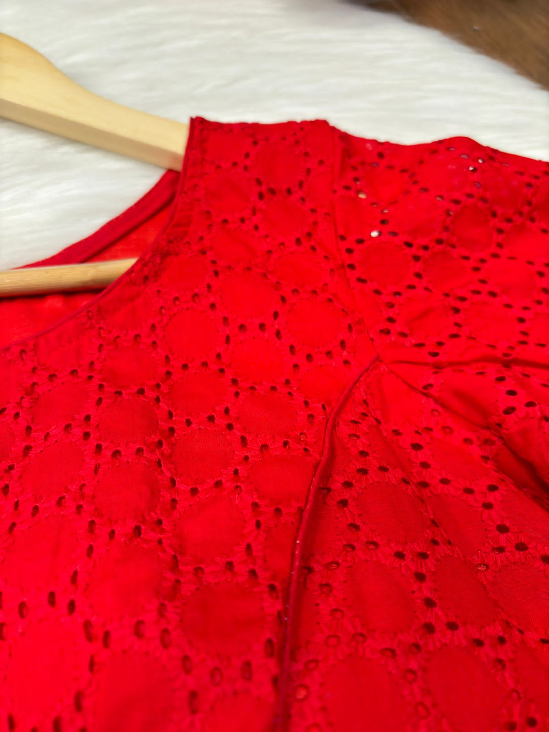 Emerging Red Hacoba- Designer Blouse