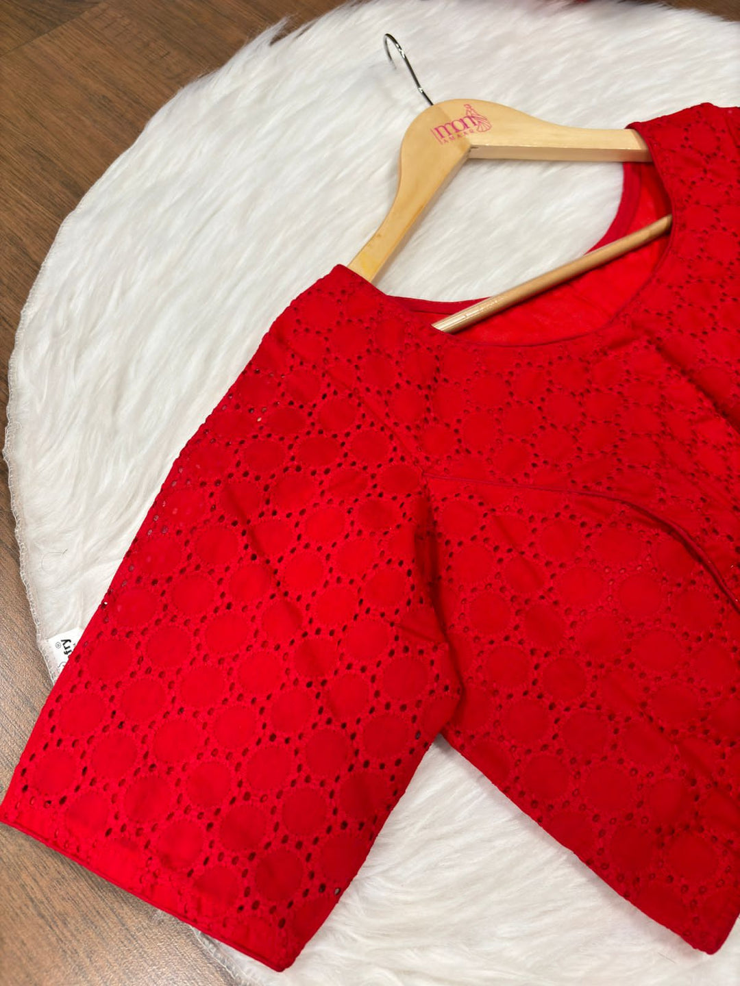 Emerging Red Hacoba- Designer Blouse