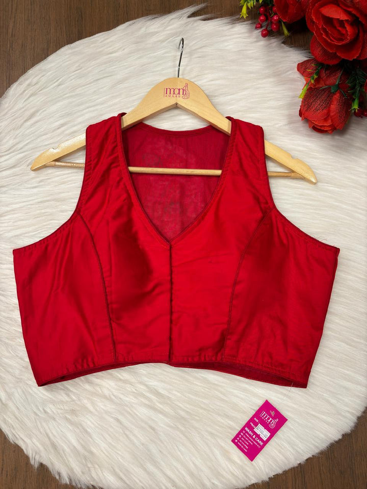 Ethereal Red Beauty Designer Cotton Blouse