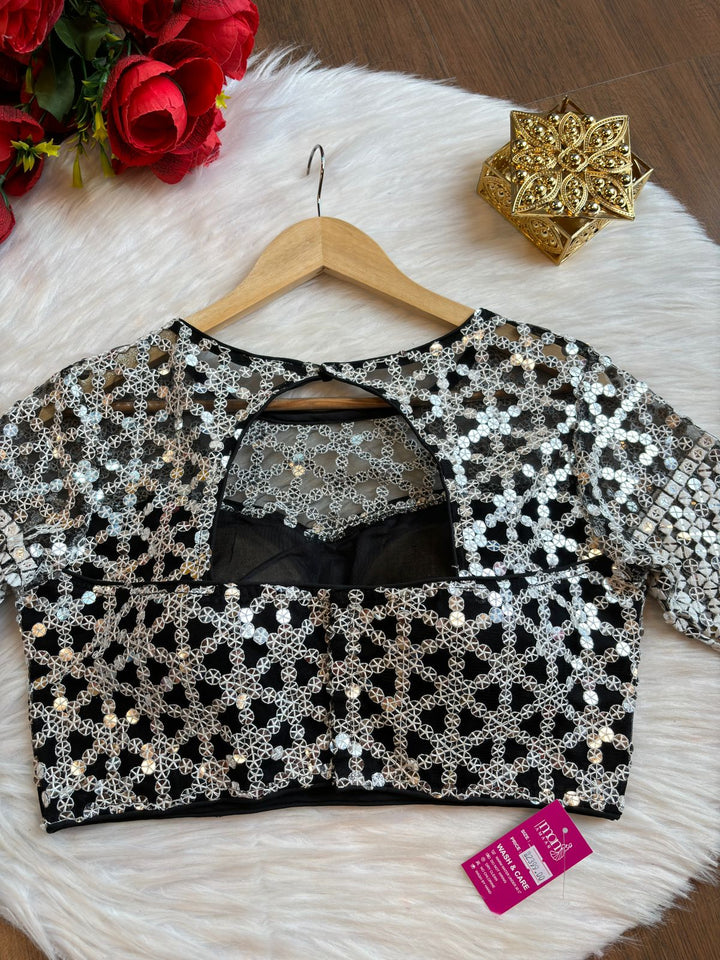 Make It yours- Black Designer Net Blouse