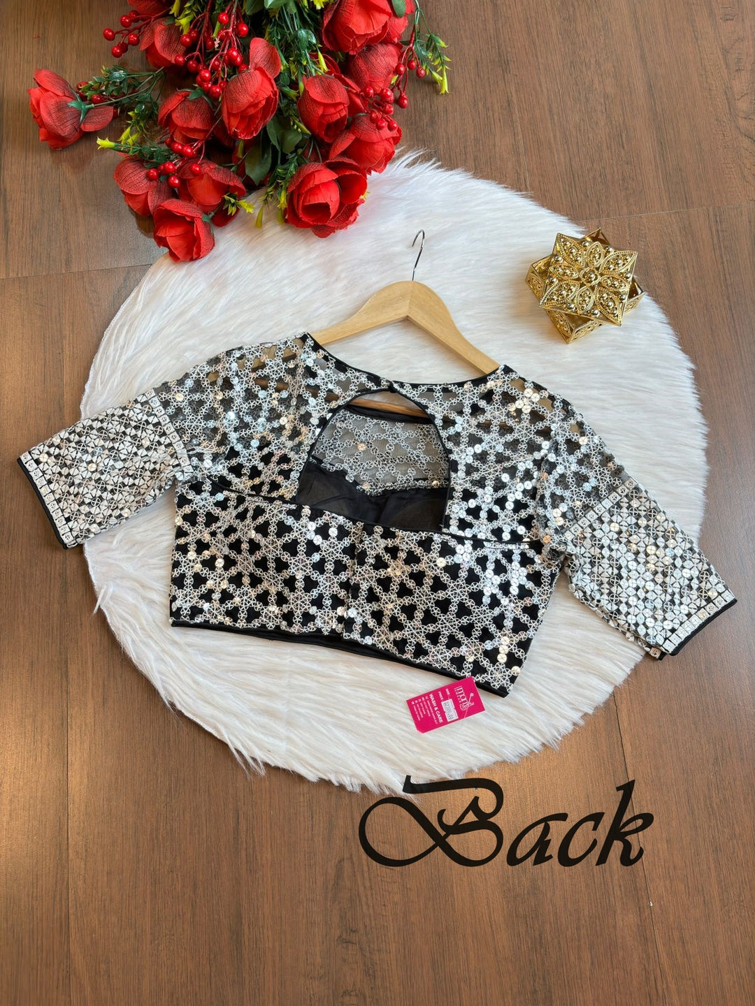 Make It yours- Black Designer Net Blouse