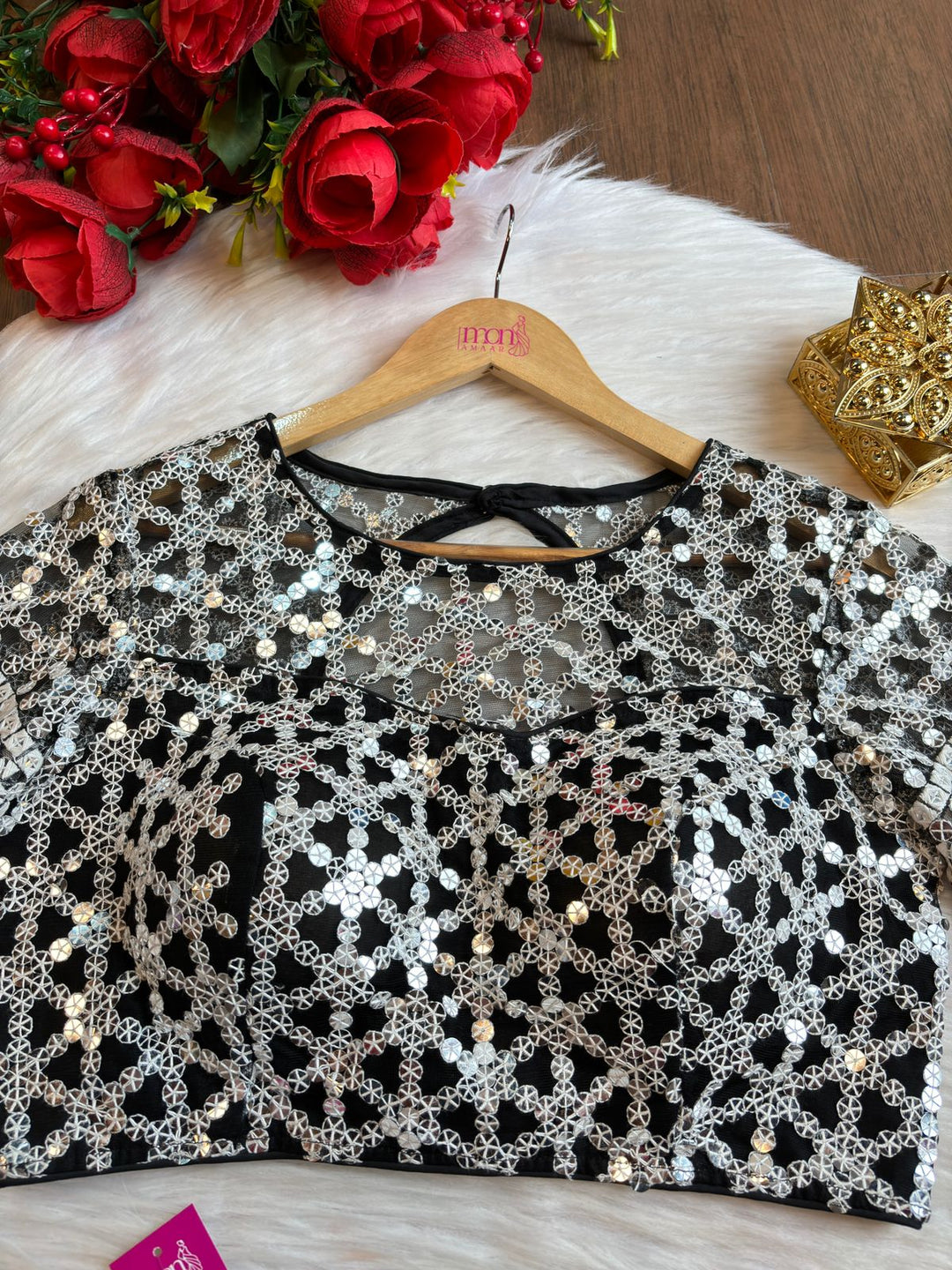 Make It yours- Black Designer Net Blouse