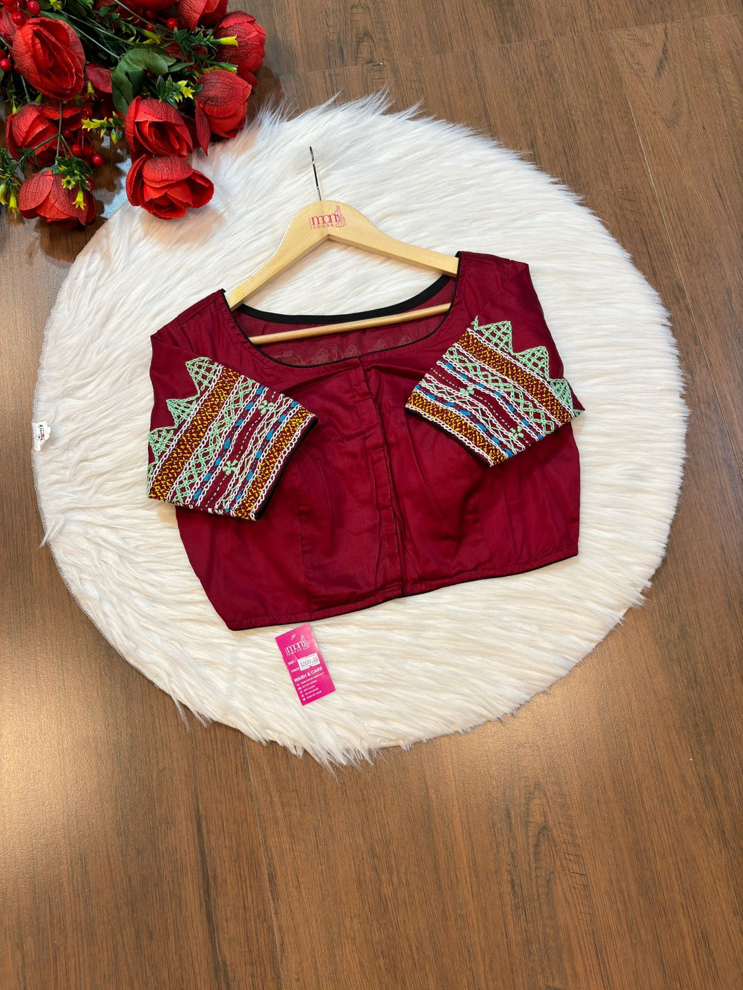 Maroon Solace Cotton Blouse