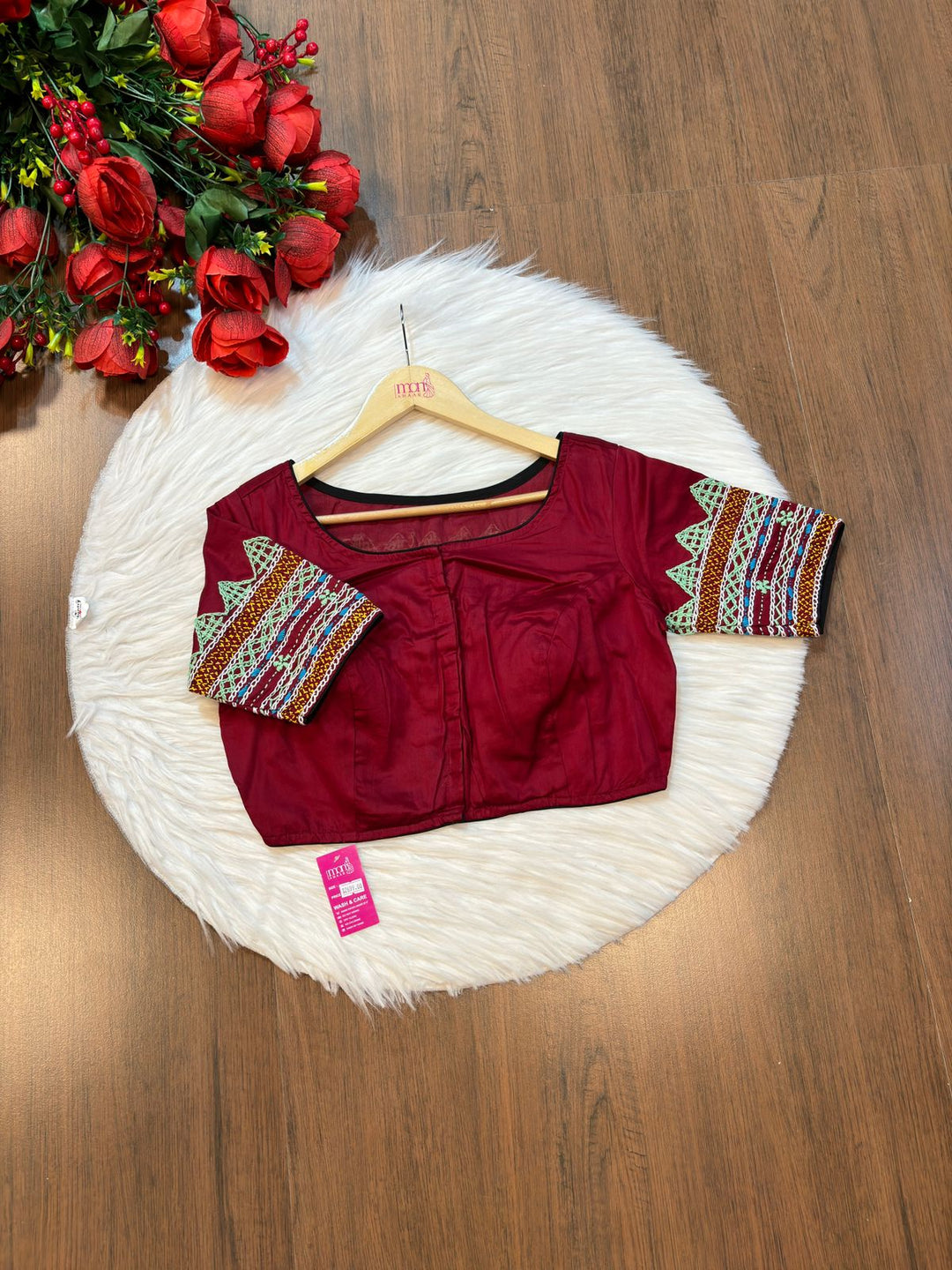 Maroon Solace Cotton Blouse