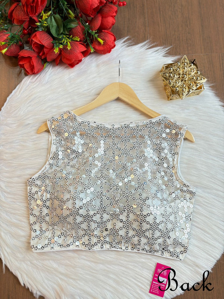 Candles Of The Night Designer Net Blouse