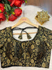 Black Compassion Designer Banarasi Silk Blouse