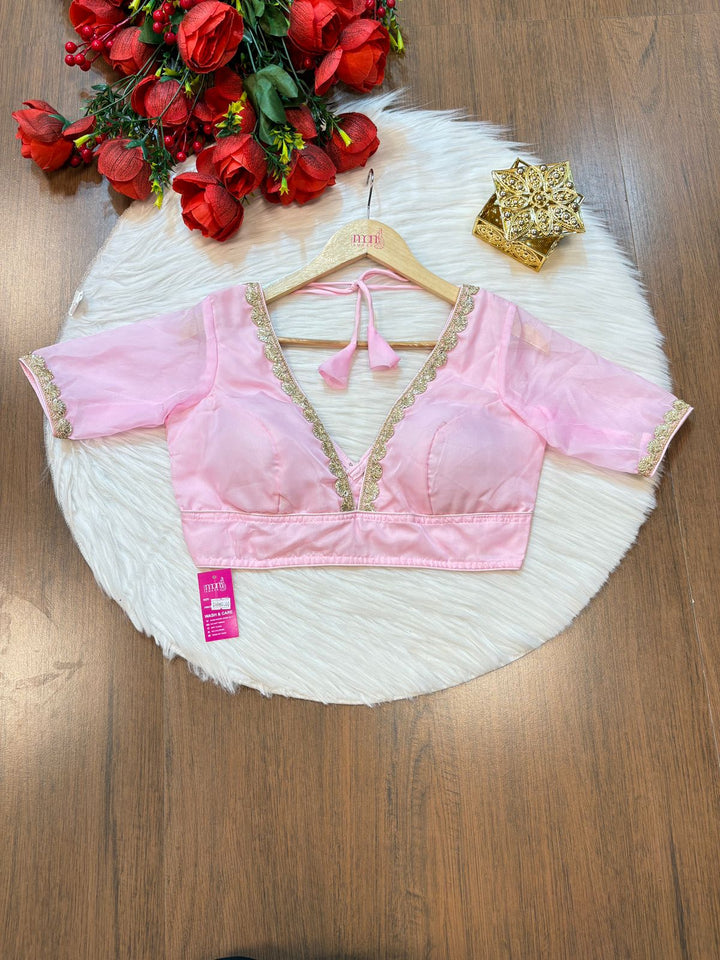 Blushing In Pink Designer Georgette Blouse