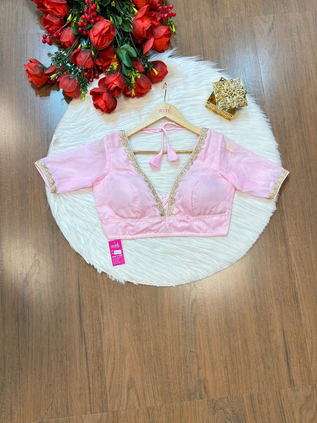 Blushing In Pink Designer Georgette Blouse