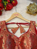 Red Crush Designer Banarasi Silk Blouse