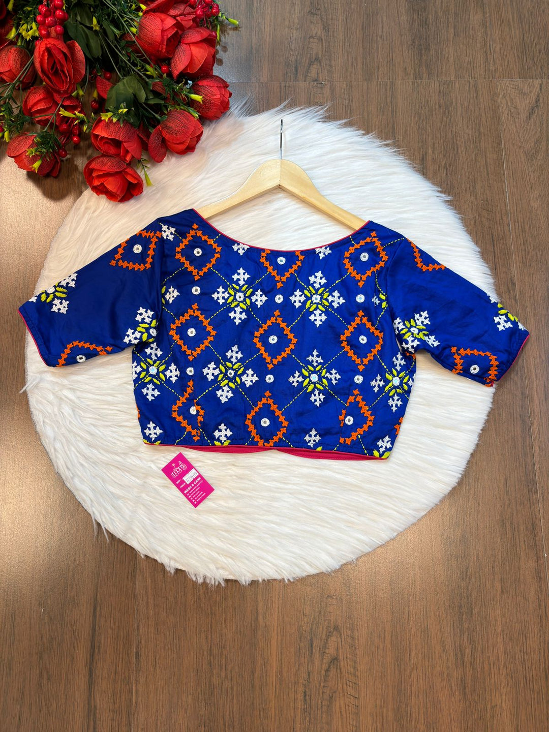 Aspiration Blue Designer Cotton Blouse