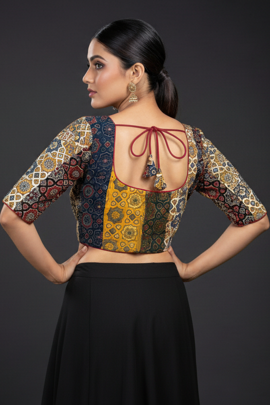 Era Of Gal Designer Ajrakh Print Blouse