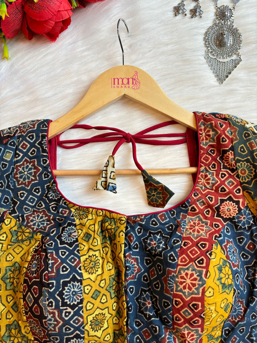 Era Of Gal Designer Ajrakh Print Blouse