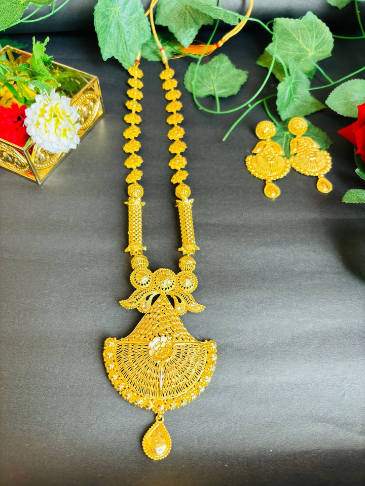 Prakriti - Gold Plated Long Necklace Set