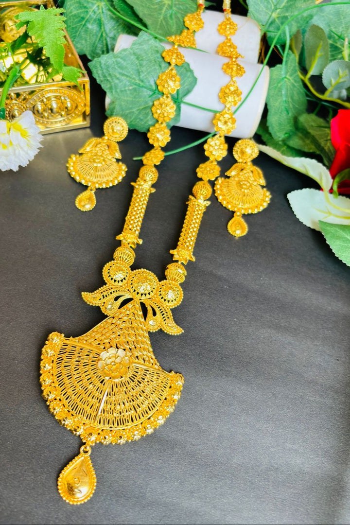 Prakriti - Gold Plated Long Necklace Set