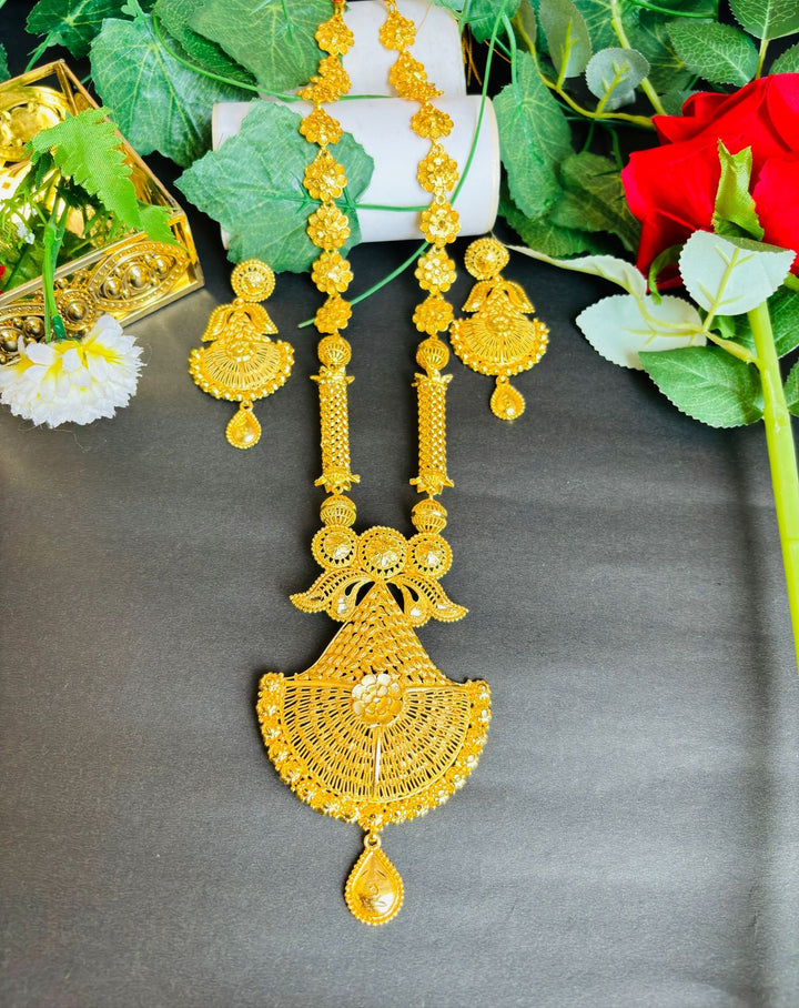 Prakriti - Gold Plated Long Necklace Set