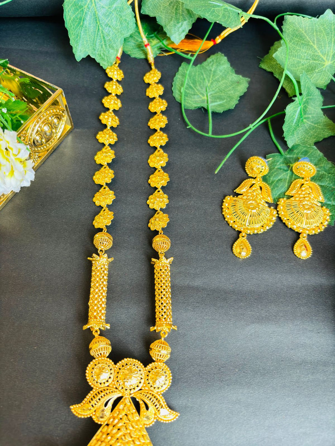 Prakriti - Gold Plated Long Necklace Set