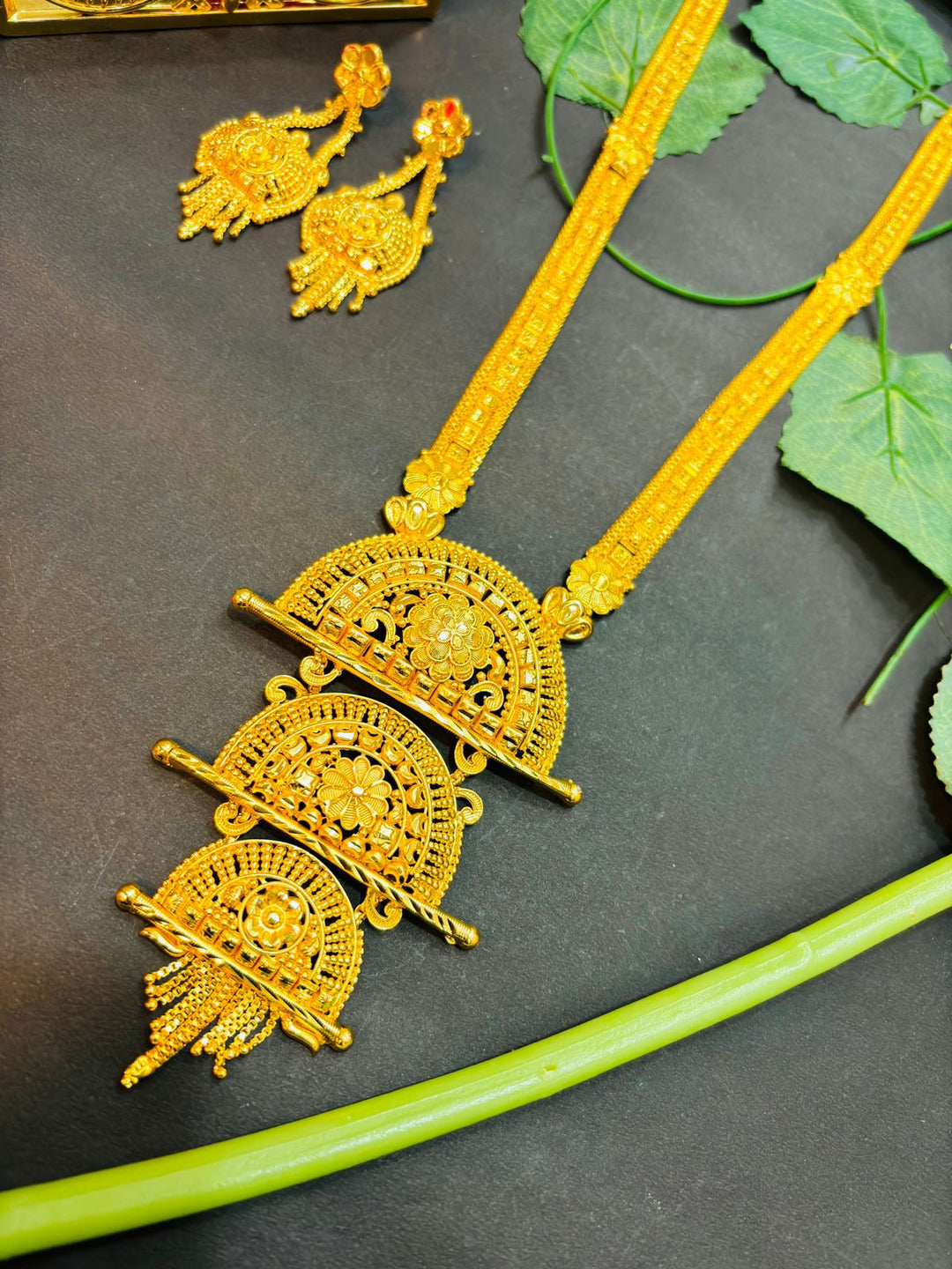 Maheshwari Gold Plated Long Necklace Set