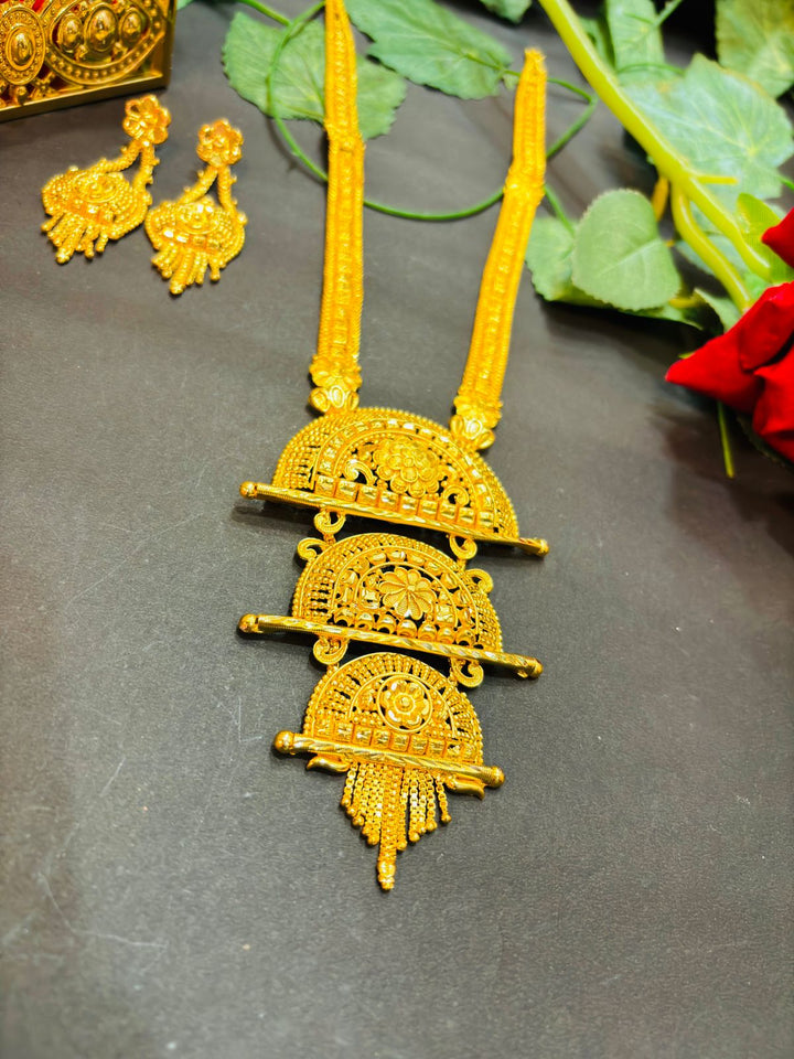 Maheshwari Gold Plated Long Necklace Set