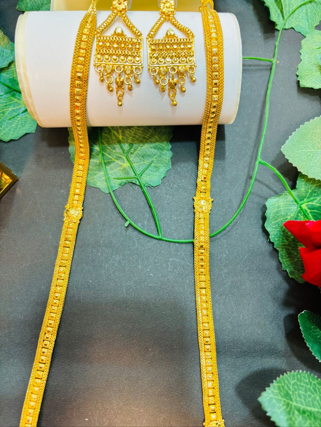 Priyambada Gold Plated Long Necklace Set