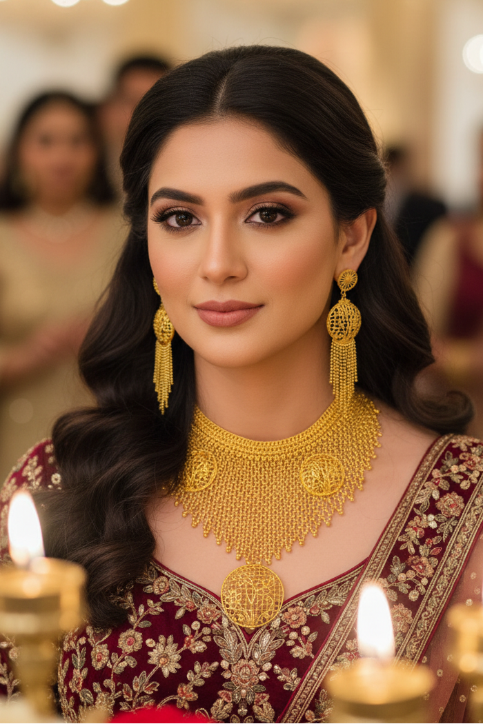 Pusphavati Gold Plated Necklace Set