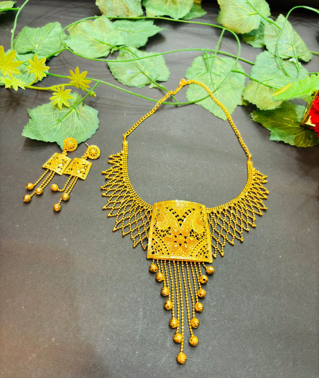 Nabamallika Gold Plated Necklace Set