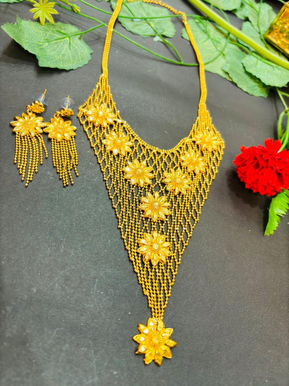 Akashagamini Gold Plated Necklace Set