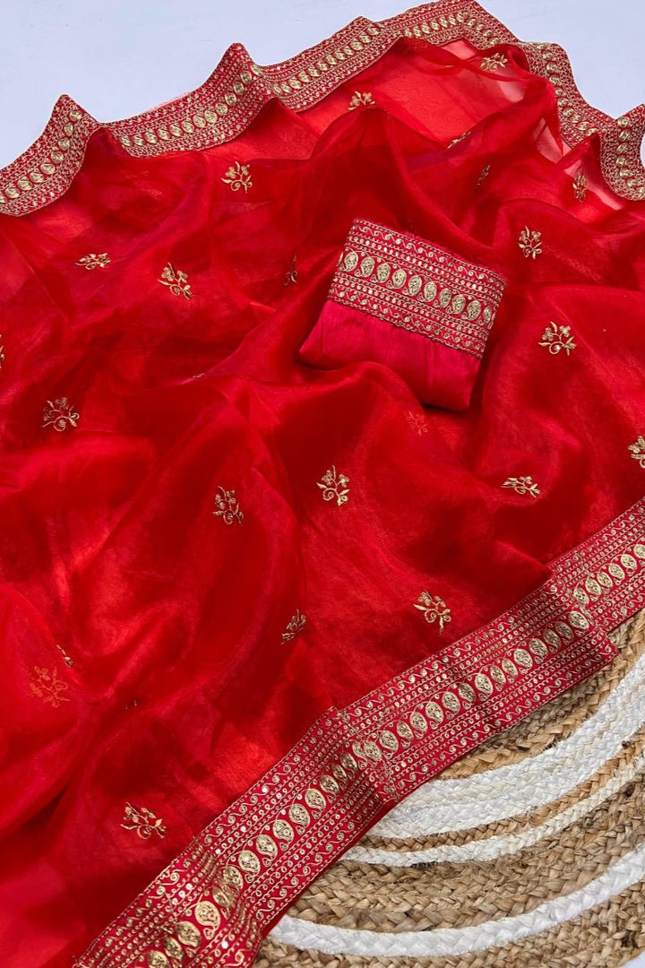 Red Dream Organza Saree