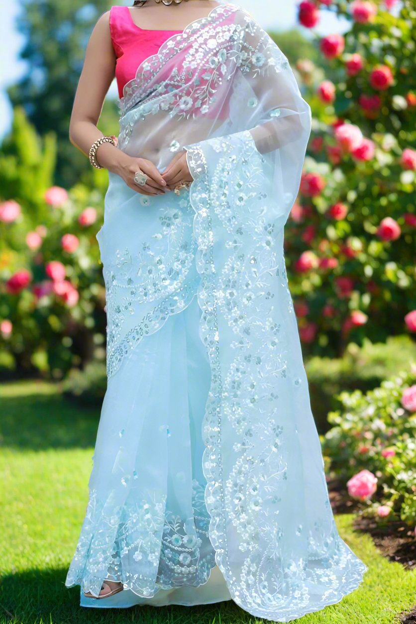 Magical Timeline Organza Saree