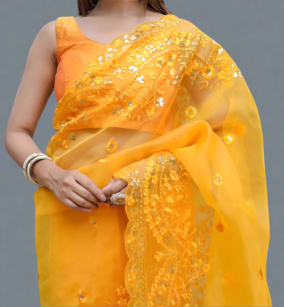 Magical Timeline Organza Saree