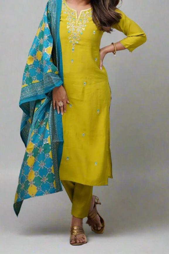 Glimpse Of Sunshine Rayon Kurti Set