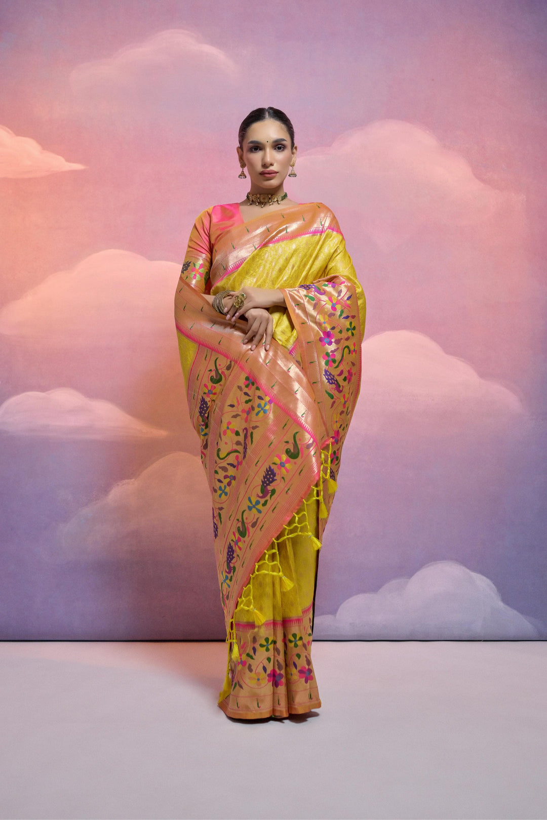 Date With Thoughts Designer Banarasi Paithani Saree