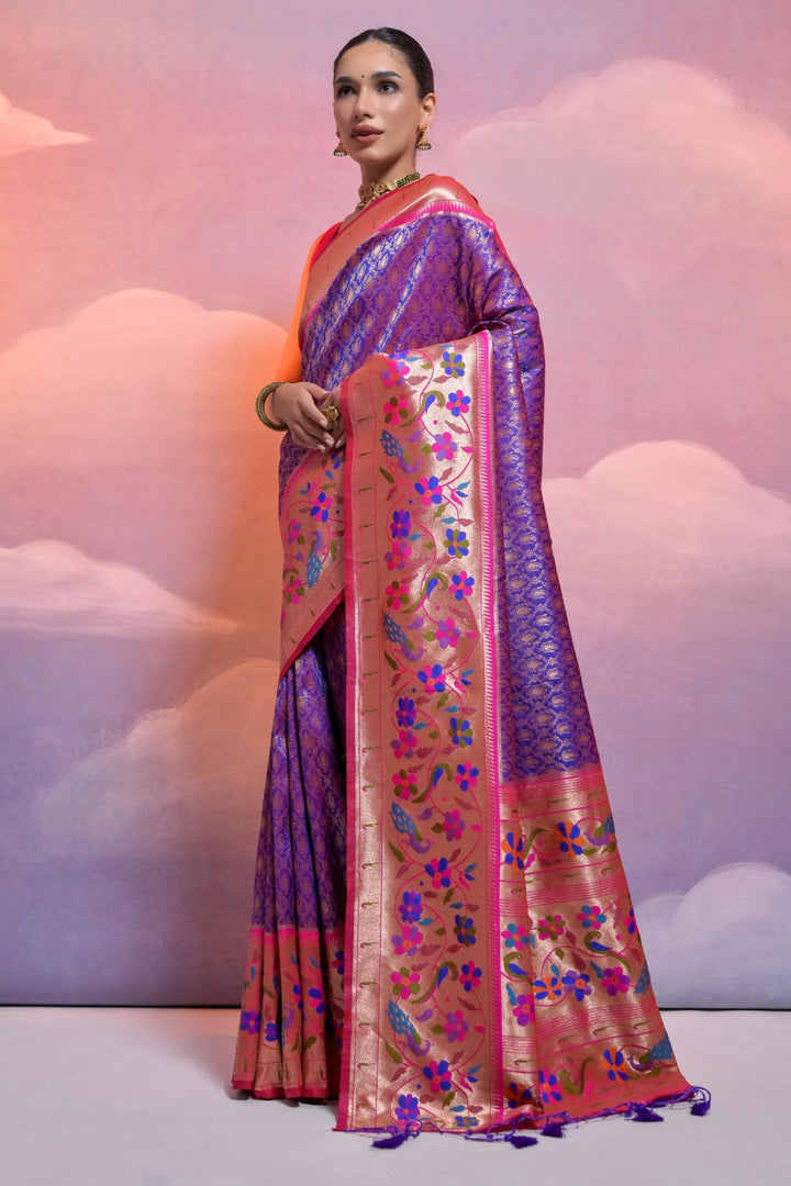 Date With Thoughts Designer Banarasi Paithani Saree