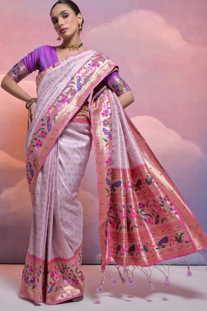 Date With Thoughts Designer Banarasi Paithani Saree