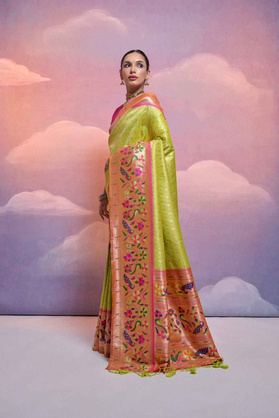 Date With Thoughts Designer Banarasi Paithani Saree